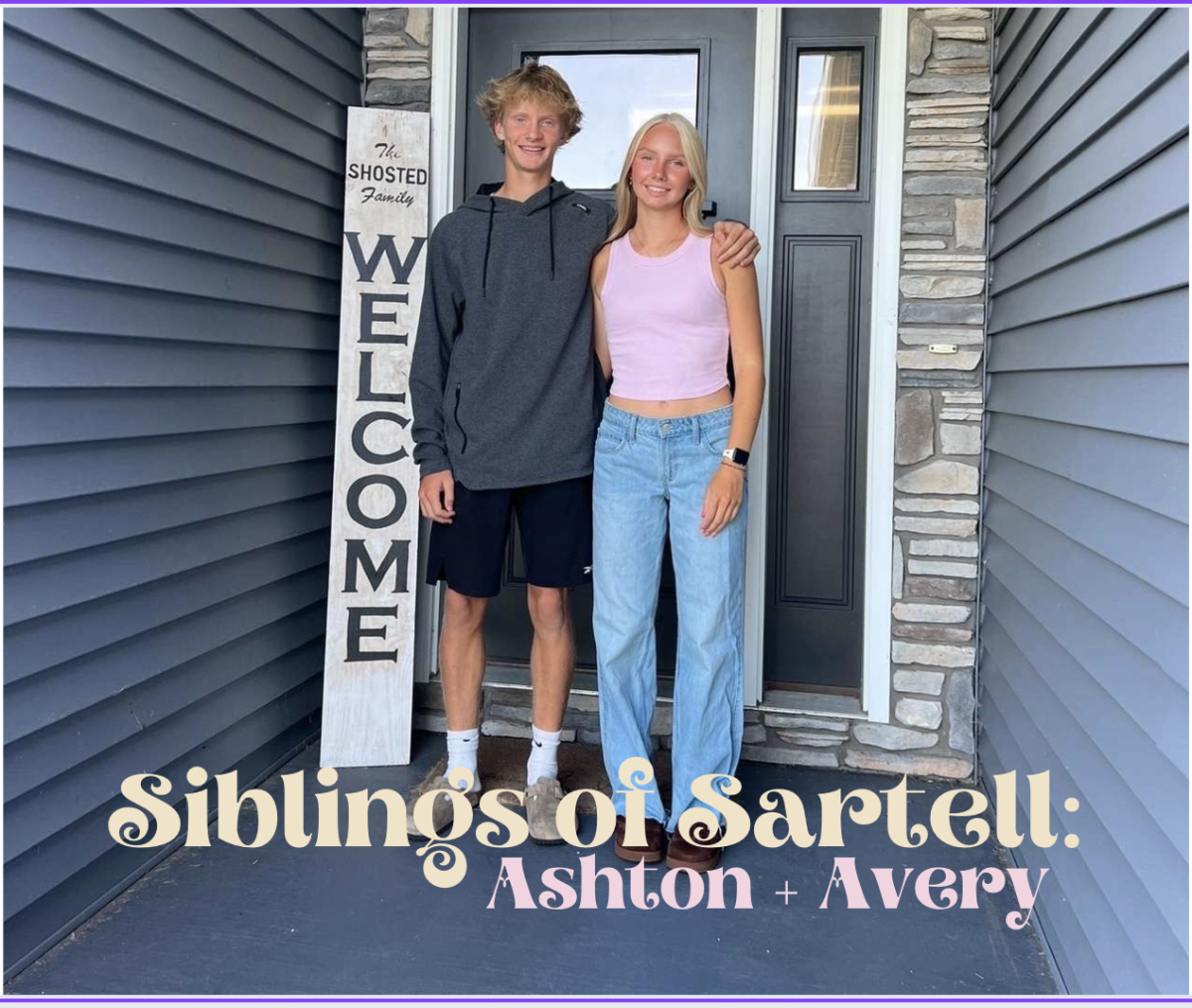 Ashton and Avery Shosted smile for a photo on the first day of school. (Photo used with permission from Ashton Shosted.)